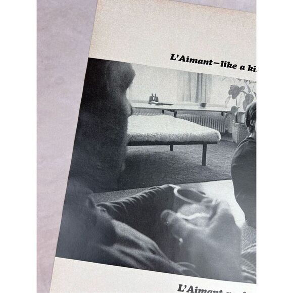 Vintage 1965 L'Aimant Parfum de Coty PRINT AD French Perfume Kiss Across Room - Picture 5 of 6